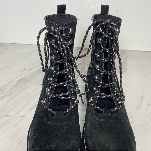 Marc Fisher Izzie Black Suede Lug Sole Boot 9 1/2 M - Picture 10 of 16